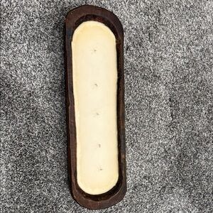 Wooden Oval Tray with Cream Center
